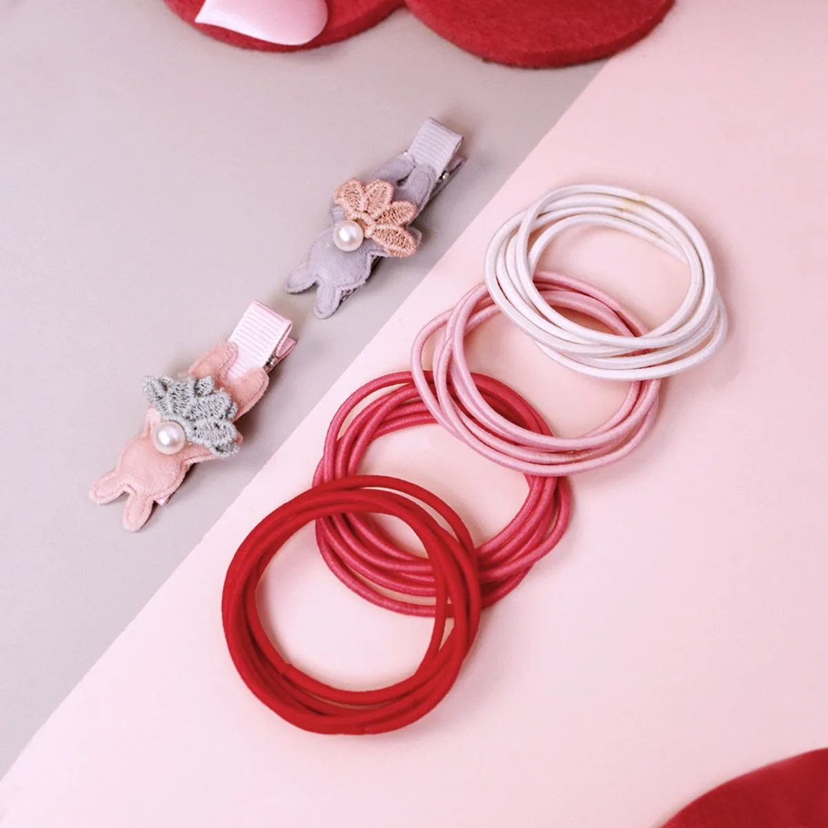 Lil' Star By Ayeshakids Bunny Hairclip & Rubber Band Set