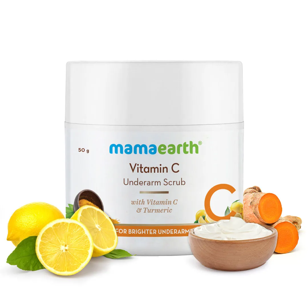 Mamaearth Vitamin C Underarm Scrub With Vitamin C And Turmeric For Brighter Underarms