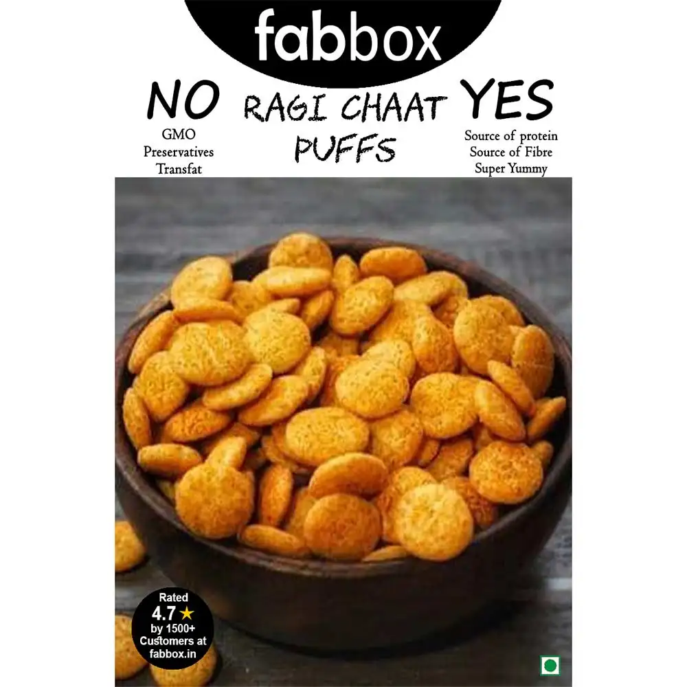 Fabbox Ragi Chaat Puffs,  Unflavoured  120 g