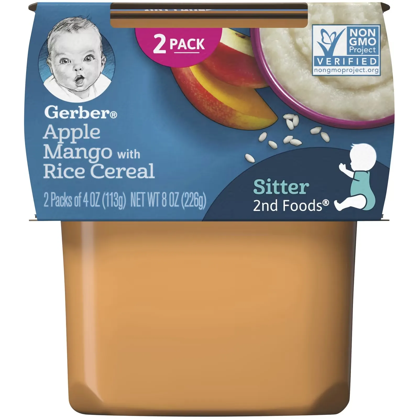 Apple Mango with Rice Cereal, 2nd Foods, 2 Pack, 4 oz (113 g) Each