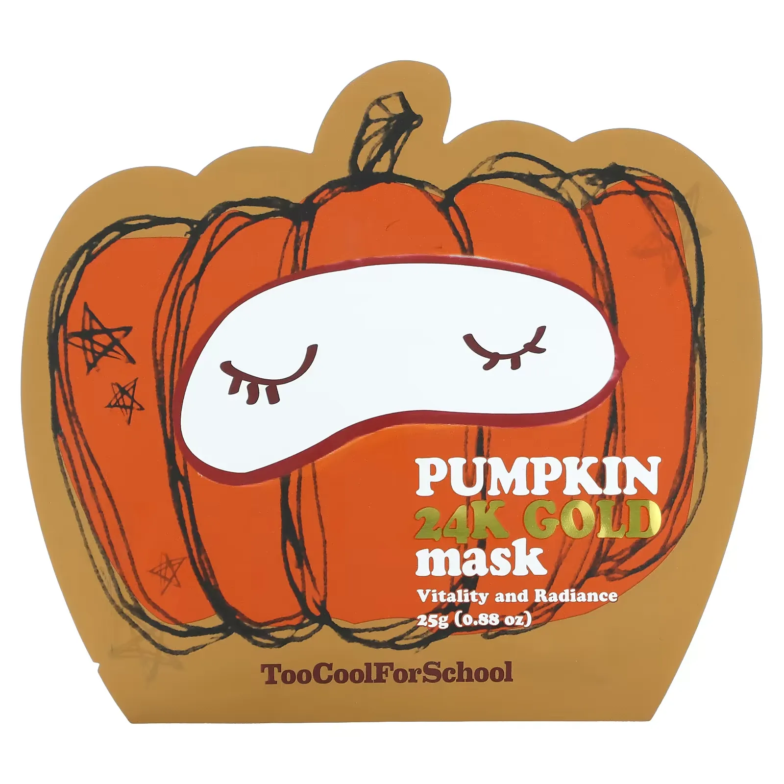 Pumpkin 24K Gold Beauty Mask, 1 Sheet, 0.88 oz (25 g)