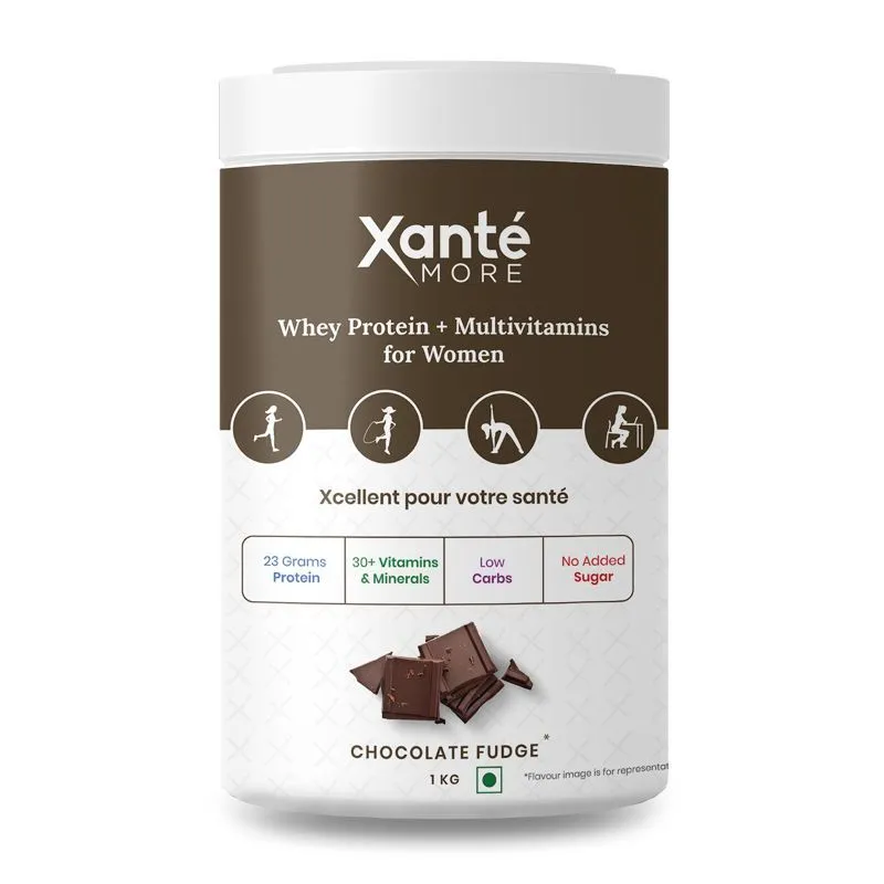 Xante Low Carb 23g Whey Protein For Women - Chocolate Fudge Flavour