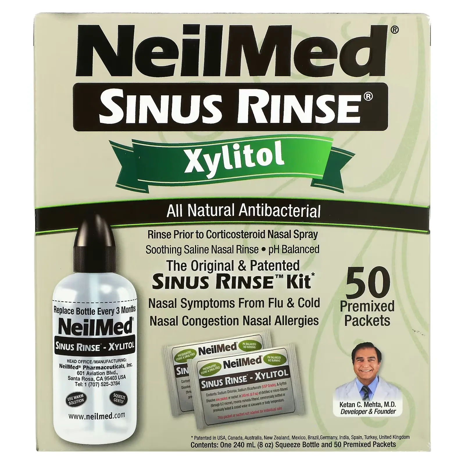 Sinus Rinse, Xylitol, Sinus Rinse Kit, 2 Piece Kit