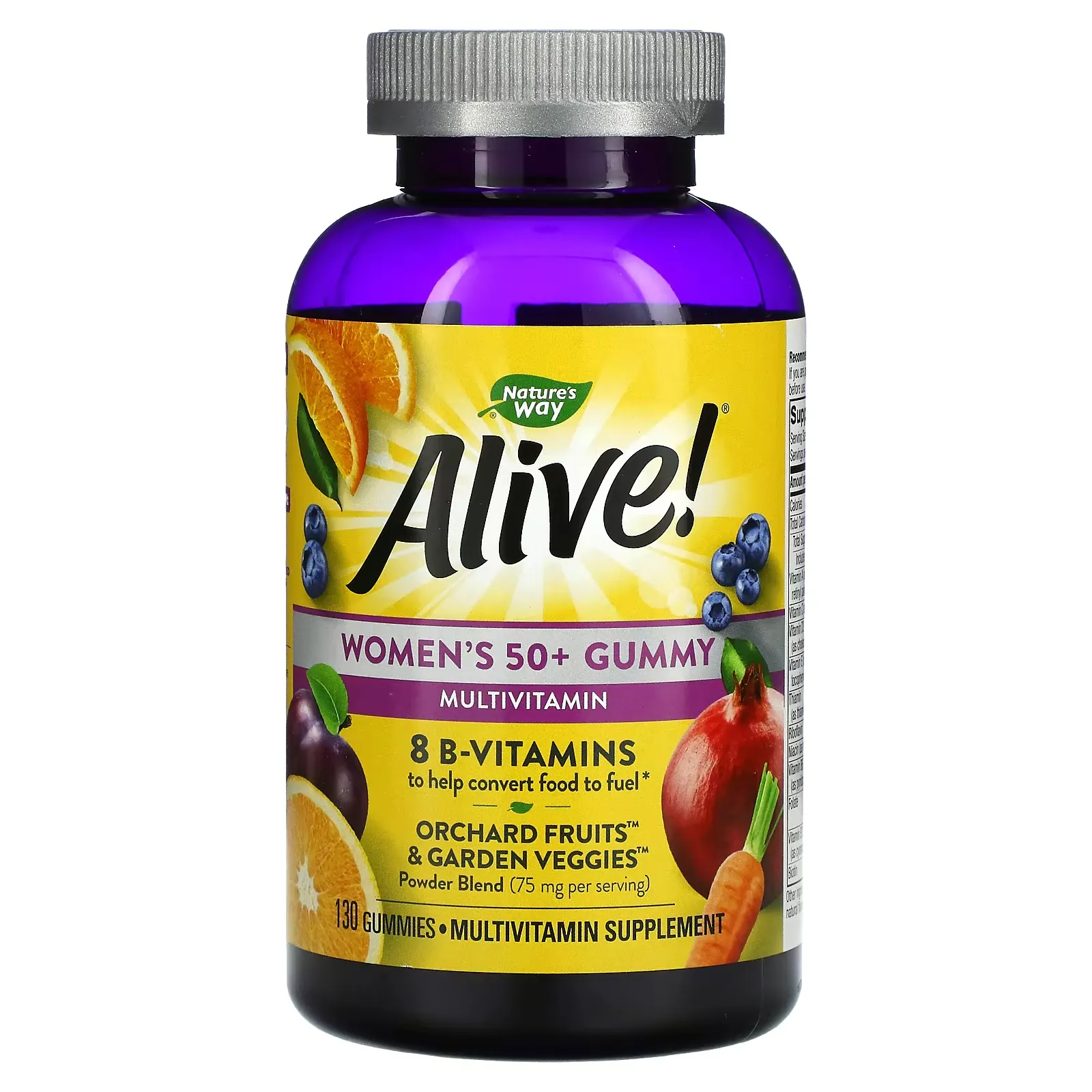 Alive! Women's 50+ Gummy Multivitamins, Mixed Berry, 130 Gummies