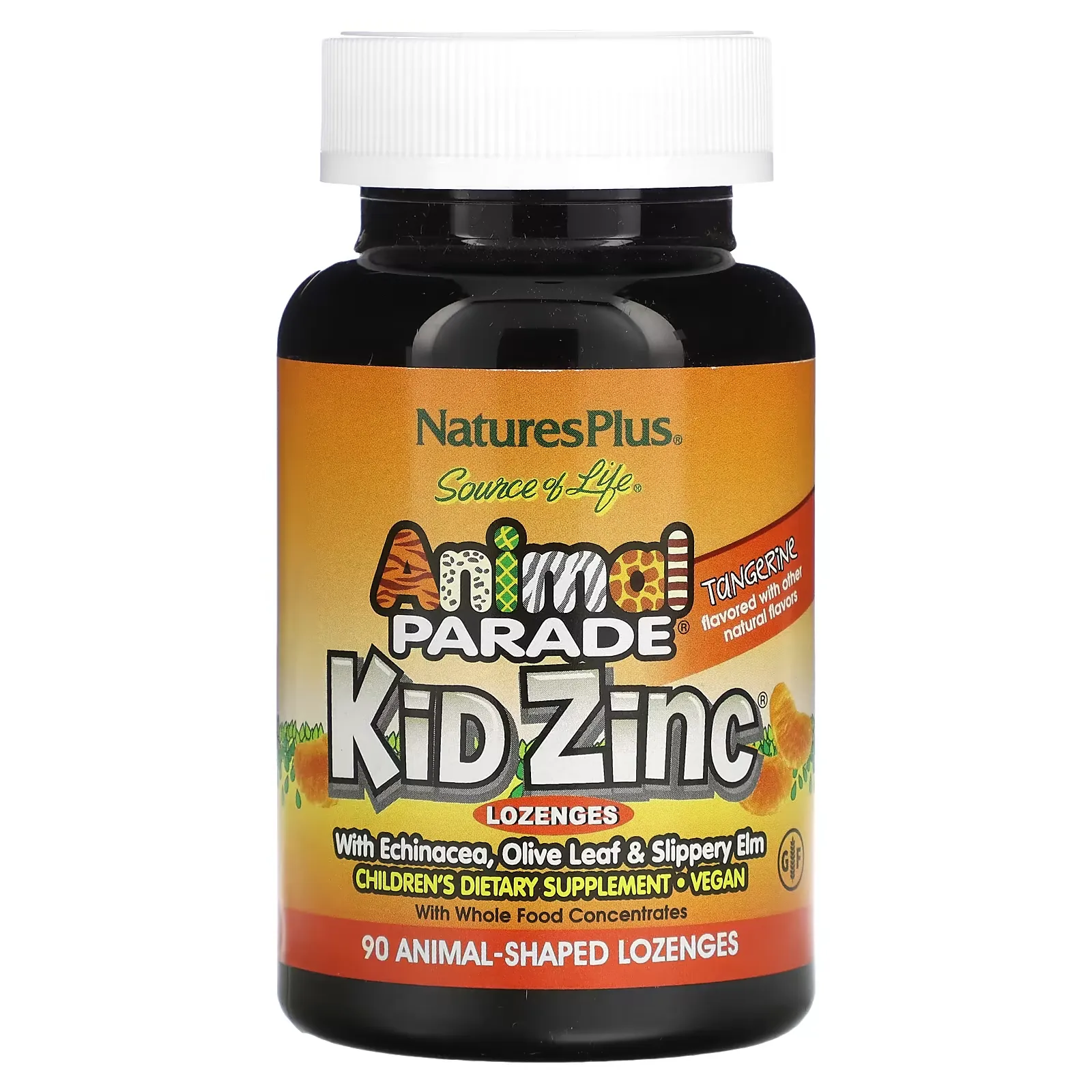 Source of Life, Animal Parade, Kid Zinc Lozenges, Tangerine, 90 Animal-Shaped Lozenges