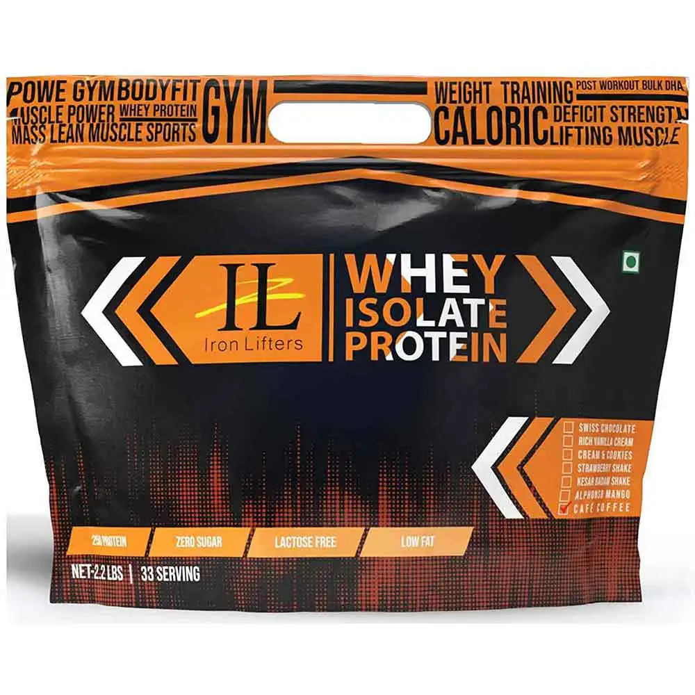 IRON LIFTERS Whey Isolate  Protein,  2.2 lb  Cafe Coffee