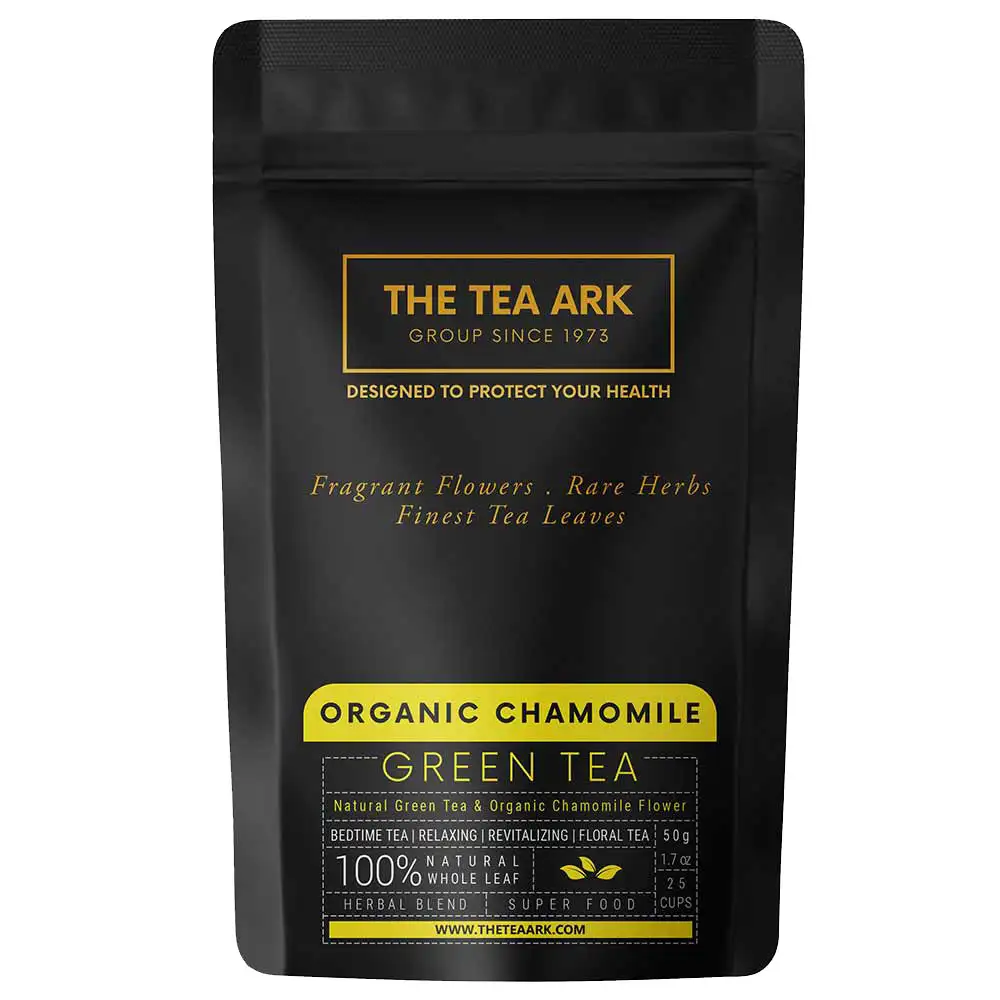 The Tea Ark Organic Chamomile Green Tea,  50 g  100% Natural - Pouch