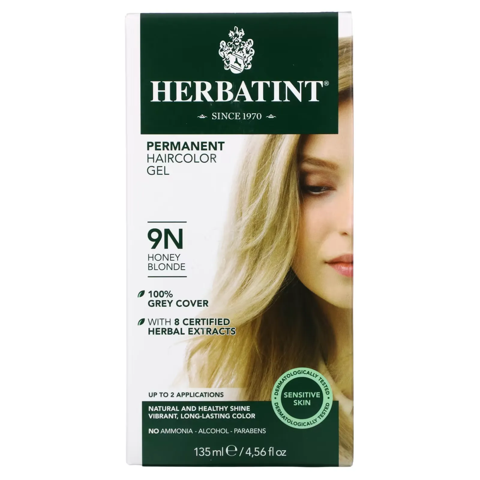 Permanent Haircolor Gel, 9N, Honey Blonde, 4.56 fl oz (135 ml)