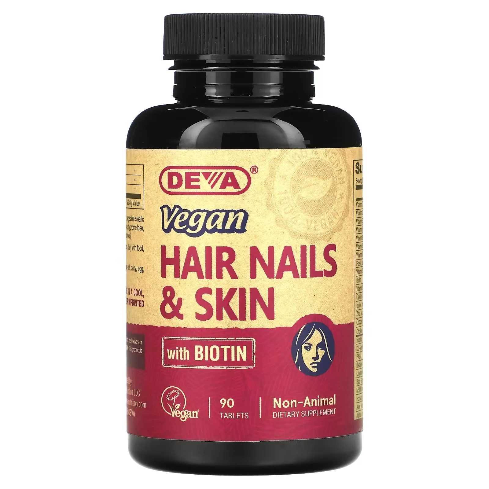 Vegan Hair Nails & Skin with Biotin, 90 Tablets