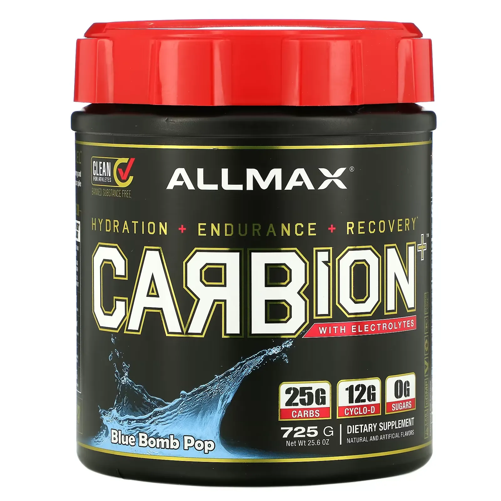 CARBion+ with Electrolytes, Blue Bomb Pop, 25.6 oz (725 g)