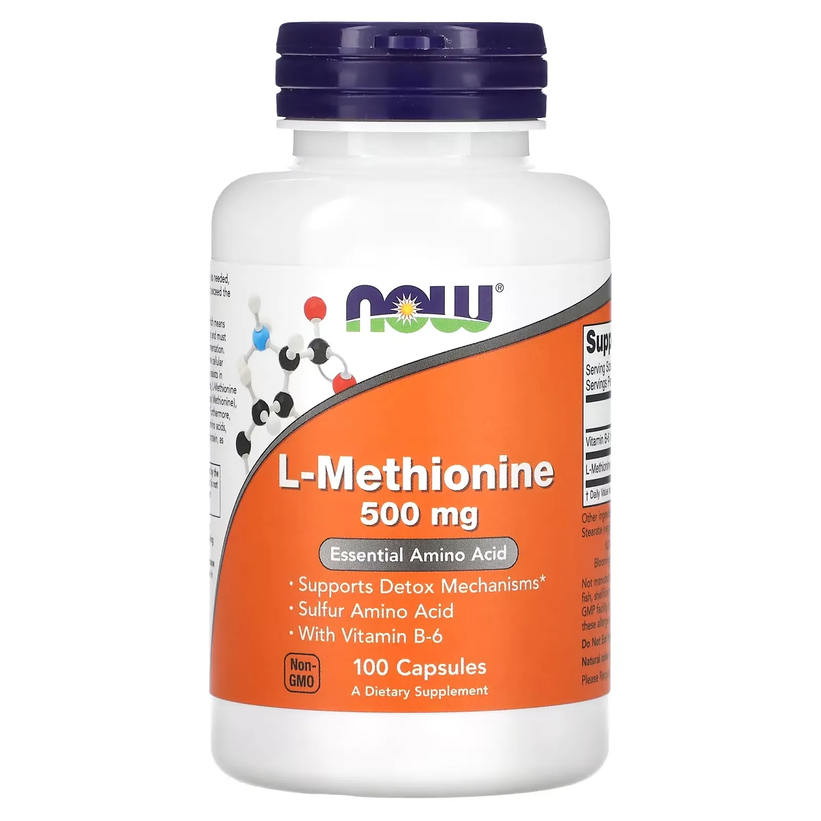 L-Methionine, 500 mg, 100 Capsules