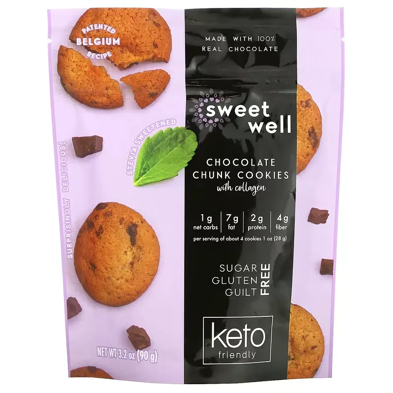 Keto Cookies, with Collagen, Chocolate Chunk, 3.2 oz (90 g)