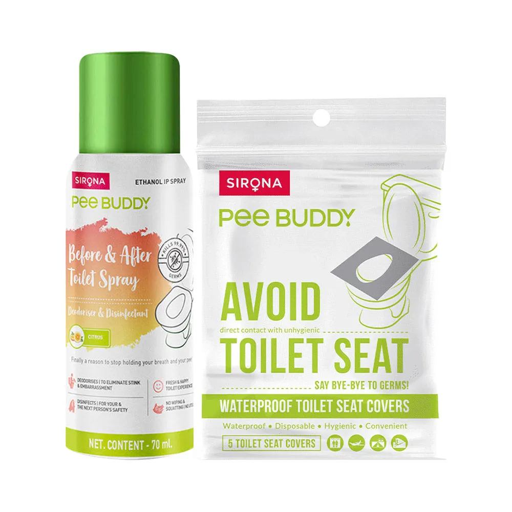 Peebuddy Waterproof Toilet Seat Covers With Citrus Toilet Seat Sanitizer Spray