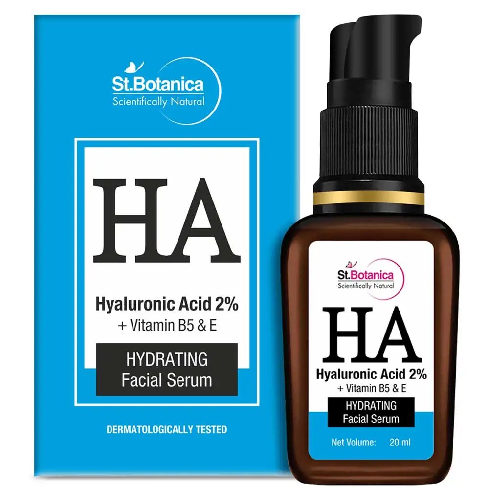 St.Botanica HA Hyaluronic Acid 2% + Vitamin B5 & E Hydrating Facial Serum,  20 ml  for All Skin Type