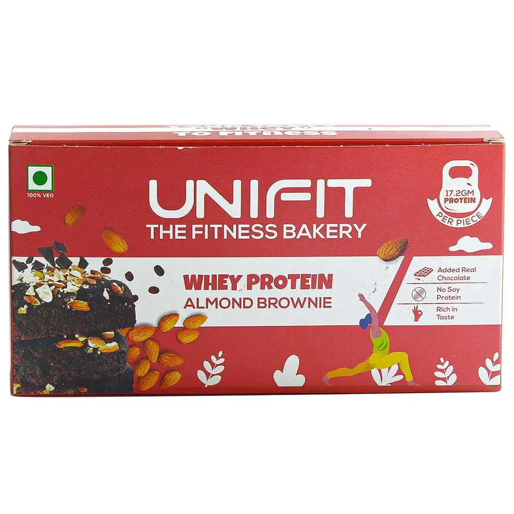 UNIFIT Whey Protein Brownie,  Almond  375 g