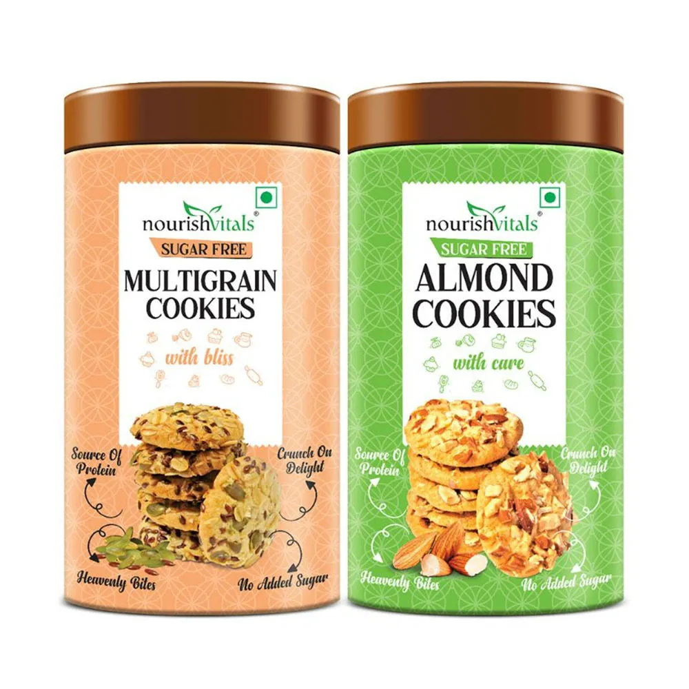 Nourish Vitals Multigrain + Almond - Sugar Free Cookies