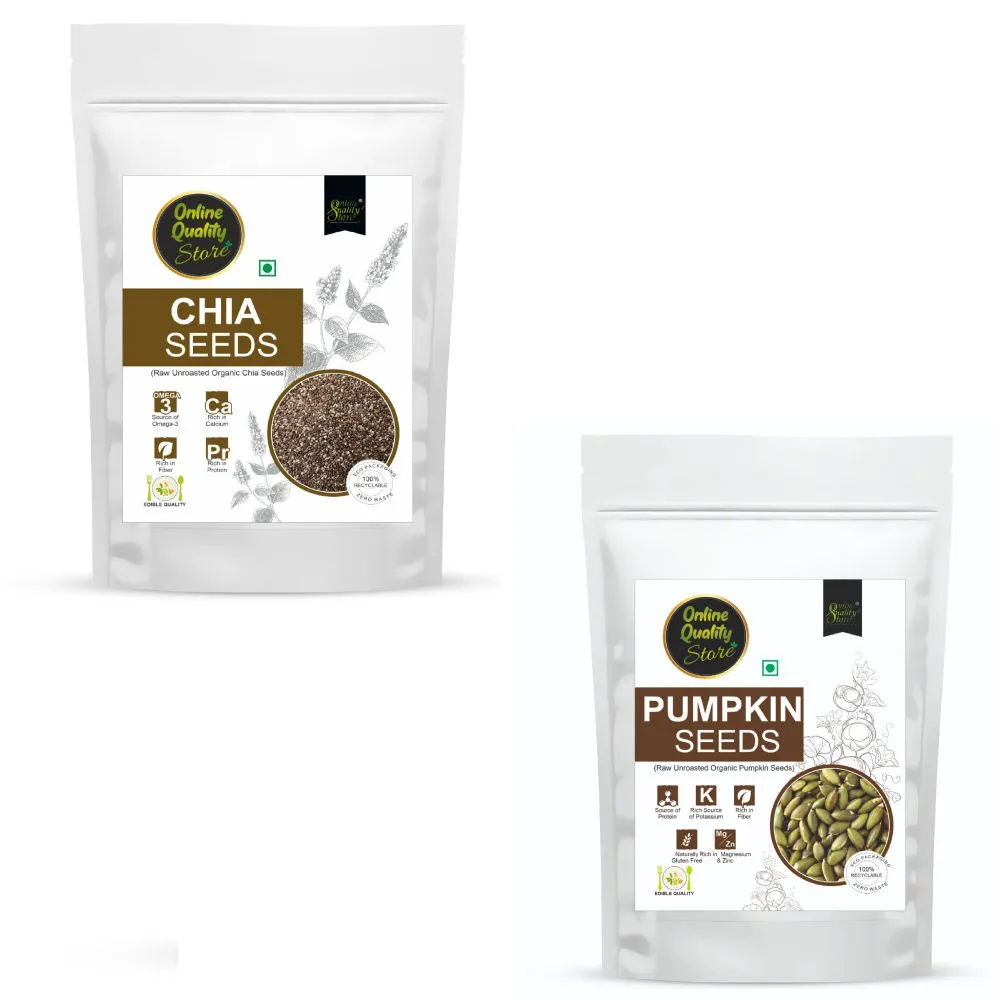 Online Quality Store Chia Seeds and Pumpkin Seeds Combo