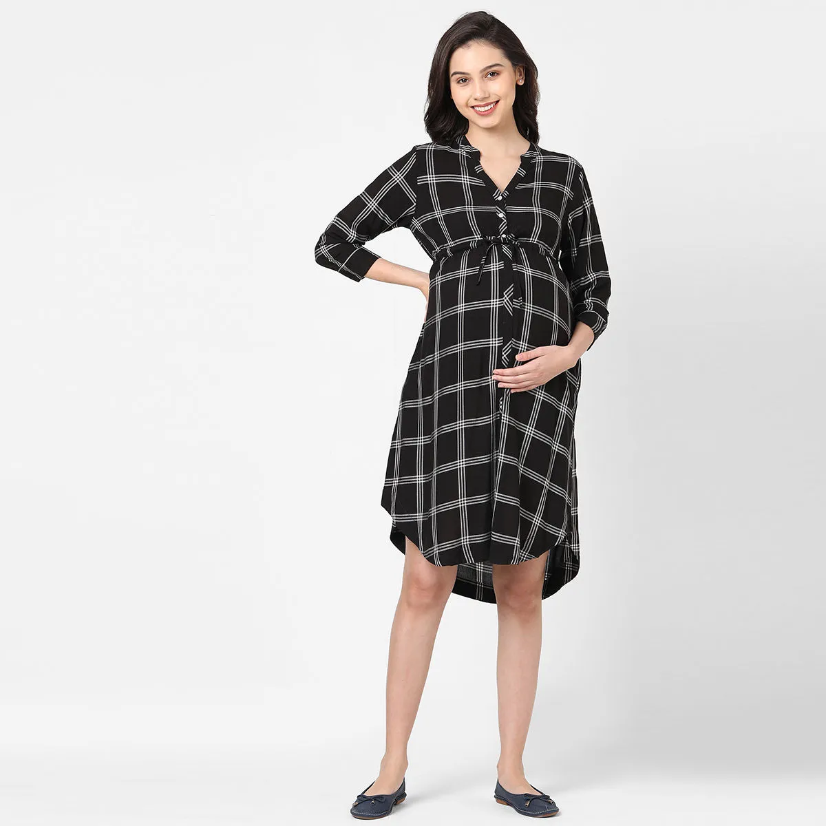 Mystere Paris Maternity Dress - Black