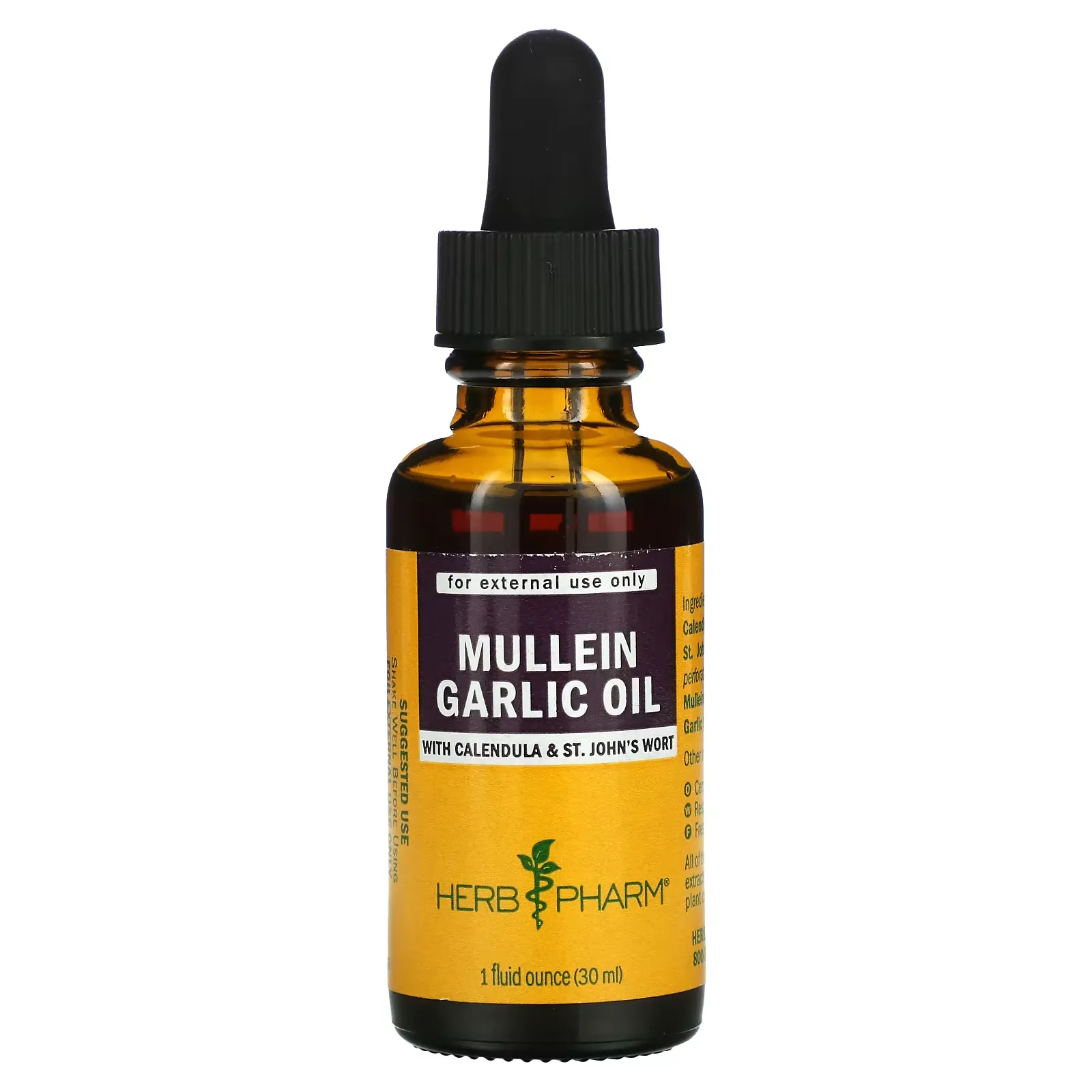 Mullein Garlic Oil with Calendula & St. John's Wort, 1 fl oz (30 ml)