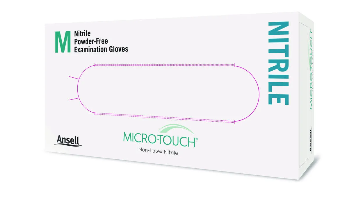 ANSELL MICRO-TOUCH Powder & Latex Free Nitrile Gloves - Medium Size - Pack of 150 (Made in Malaysia)