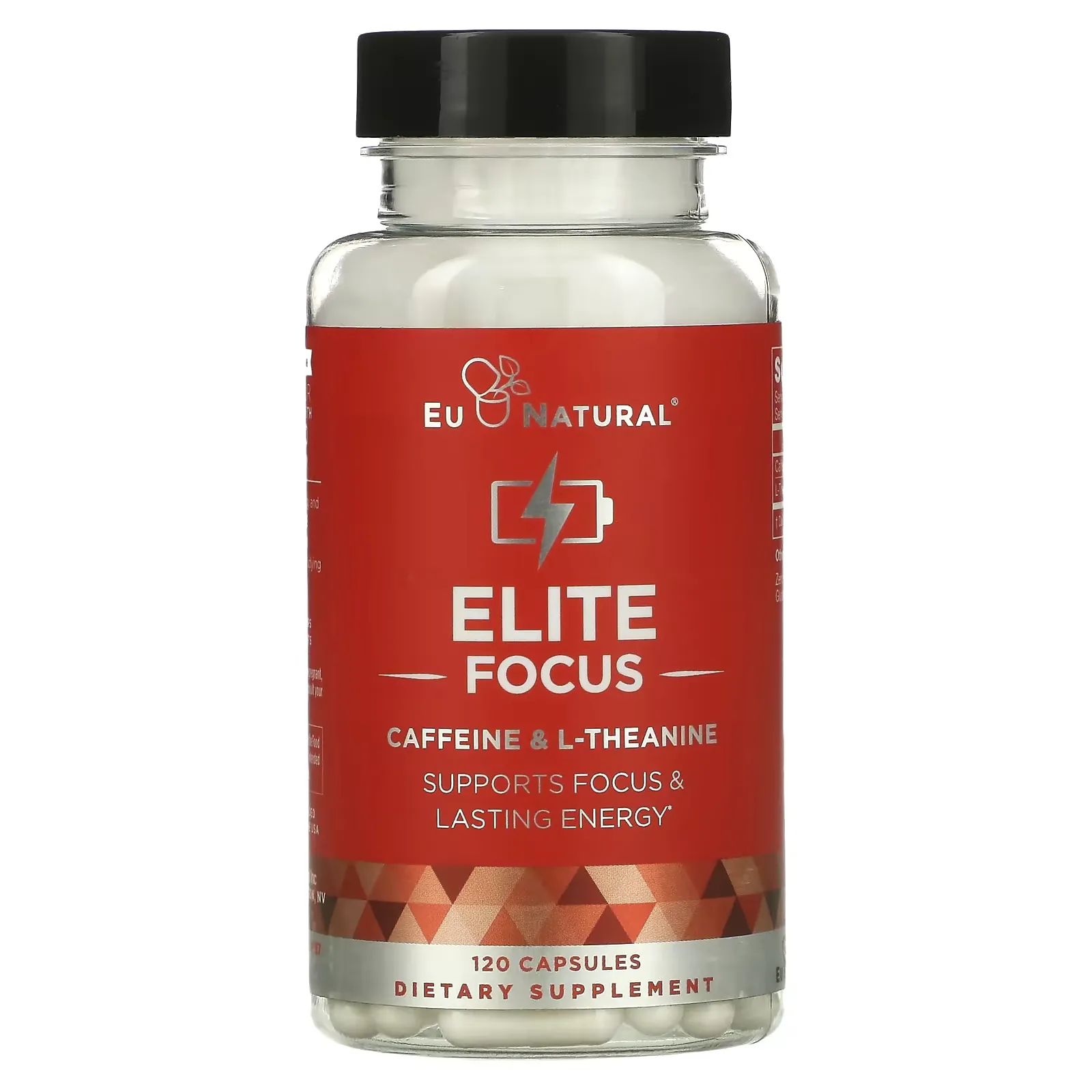 ELITE FOCUS, Caffeine & L-Theanine, 120 Capsules