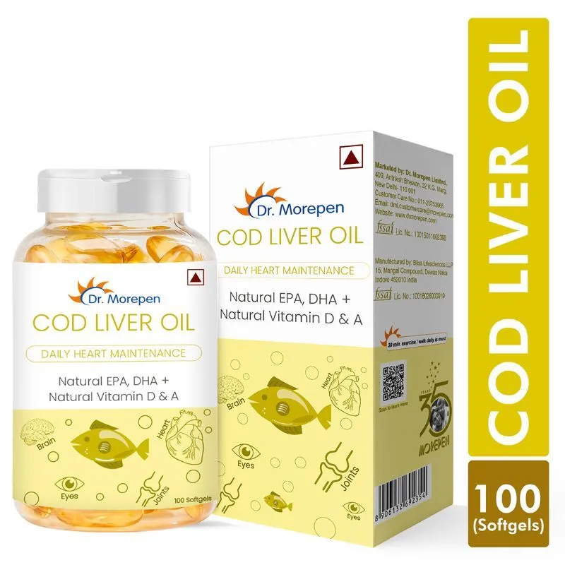 Dr. Morepen COD Liver Oil Capsules With Omega 3, Vitamin A & D