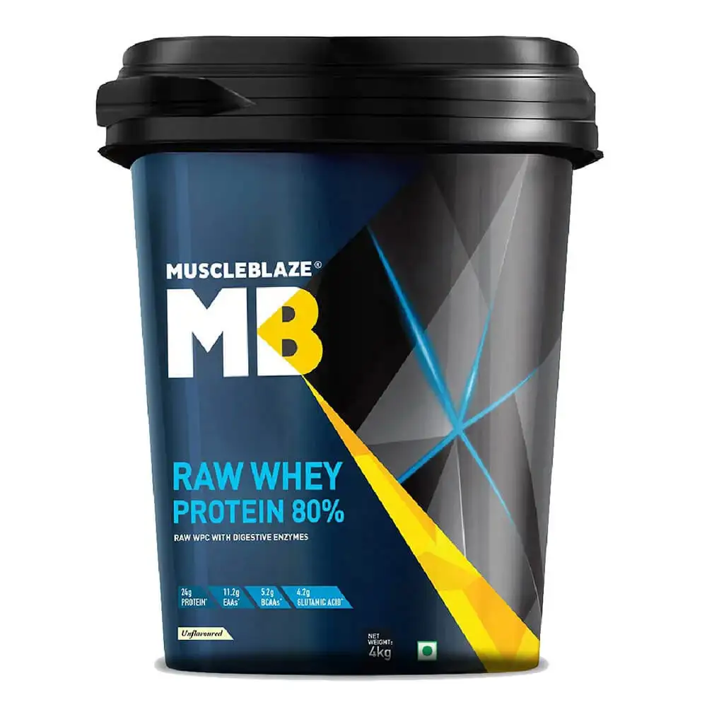 MuscleBlaze Raw Whey Protein Powders,  8.8 lb  Unflavoured