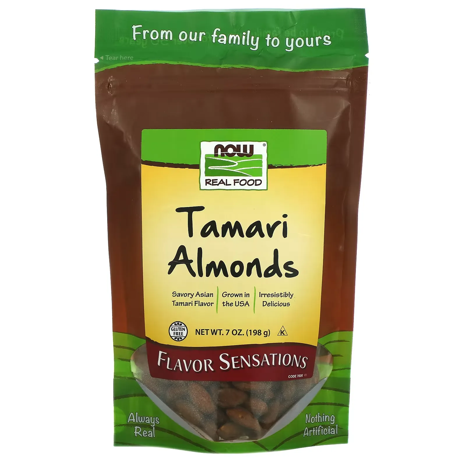 Real Food, Tamari Almonds, 7 oz (198 g)