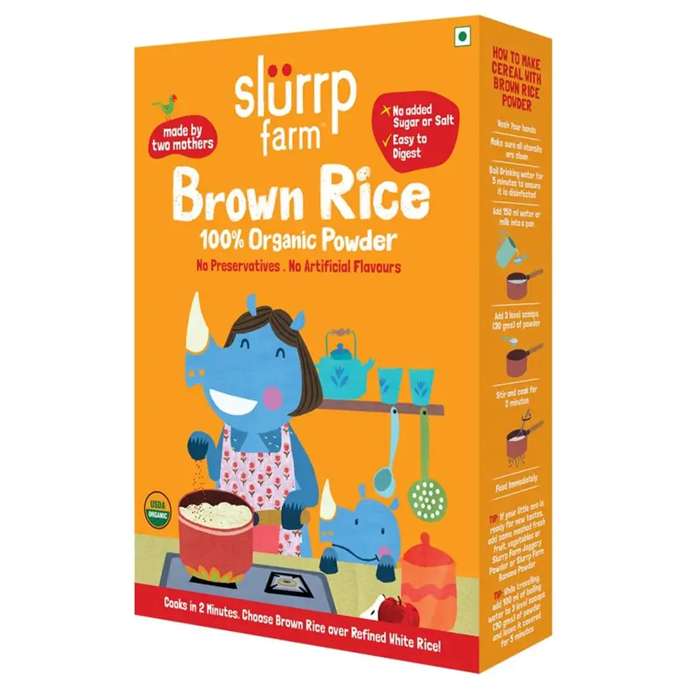 Slurrp Farm 100% Organic Brown Rice Powder,  Unflavoured  0.250 kg