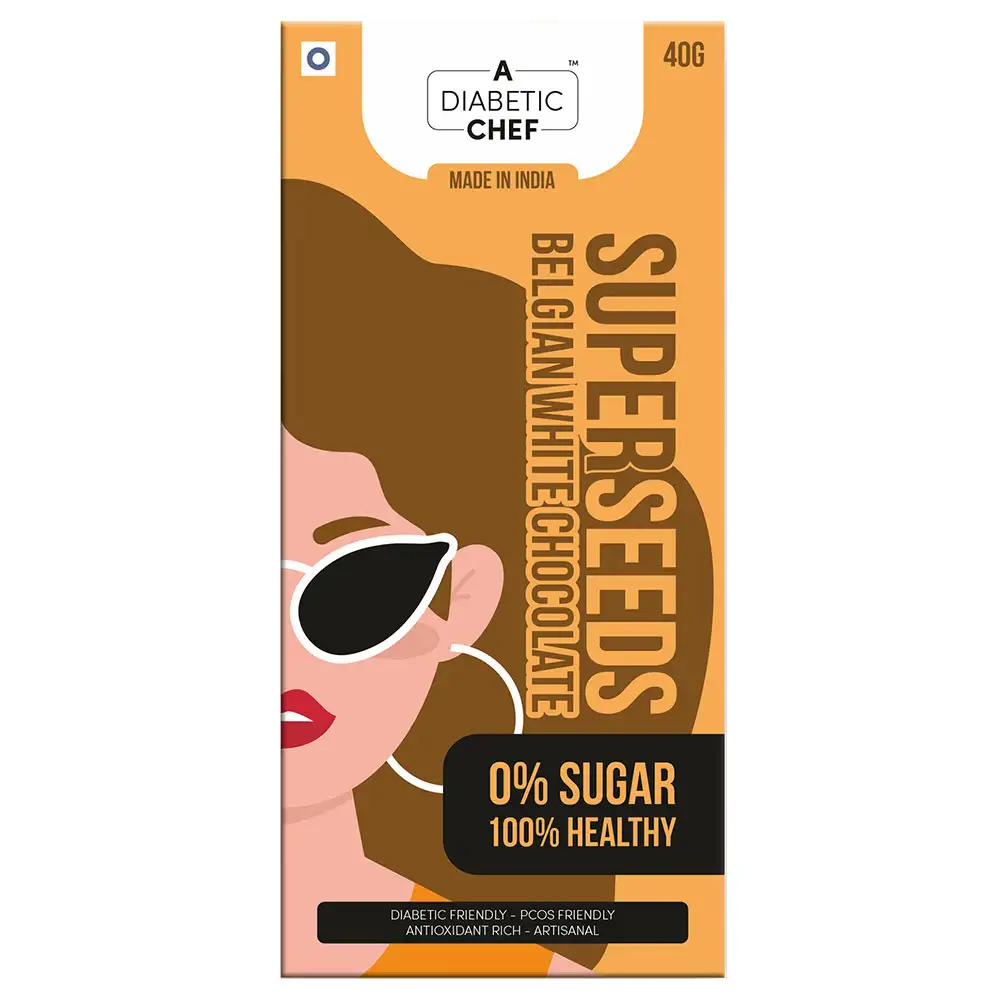 A Diabetic Chef Belgian White Chocolate,  1 bar(s)  Super Seeds