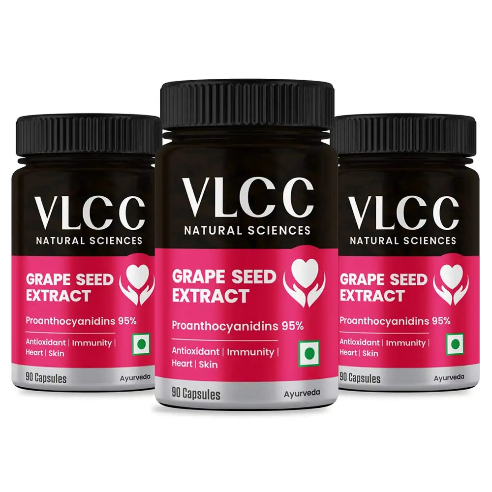 VLCC Natural Sciences Grape seed Extract (Pack of 3),  90 capsules