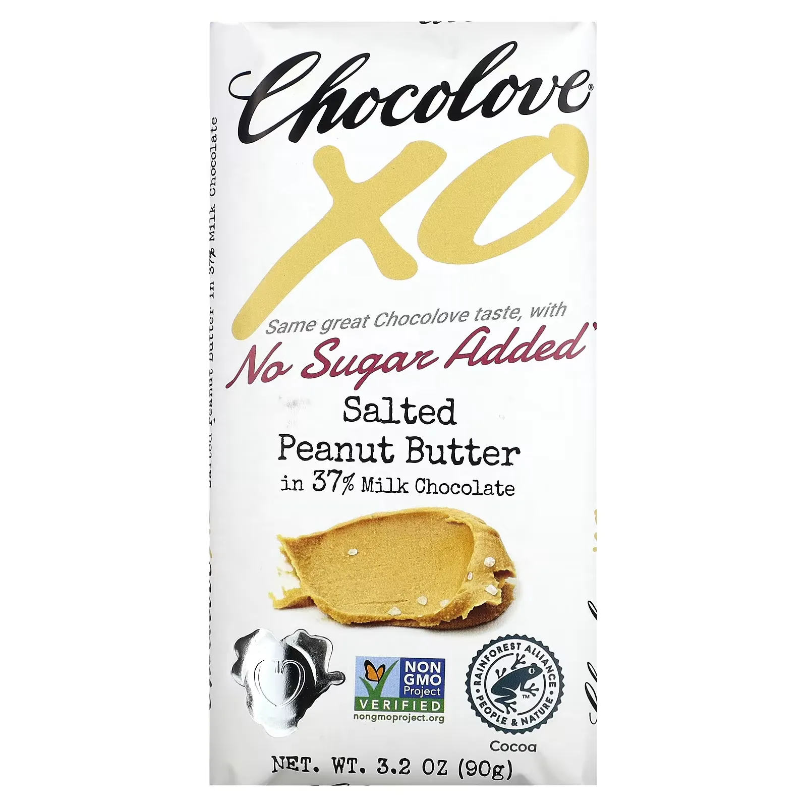 XO, Salted Peanut Butter in 37% Milk Chocolate Bar, 3.2 oz (90 g)