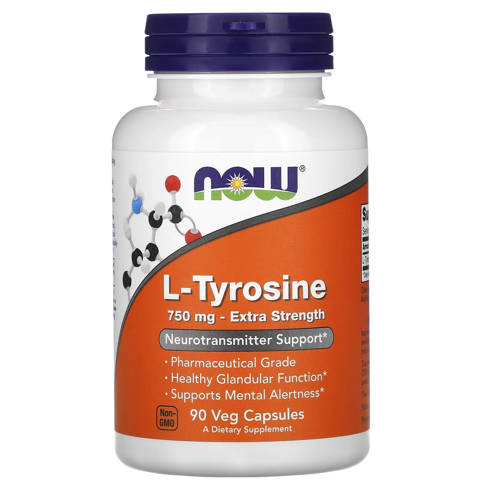 L-Tyrosine, Extra Strength, 750 mg, 90 Veg Capsules