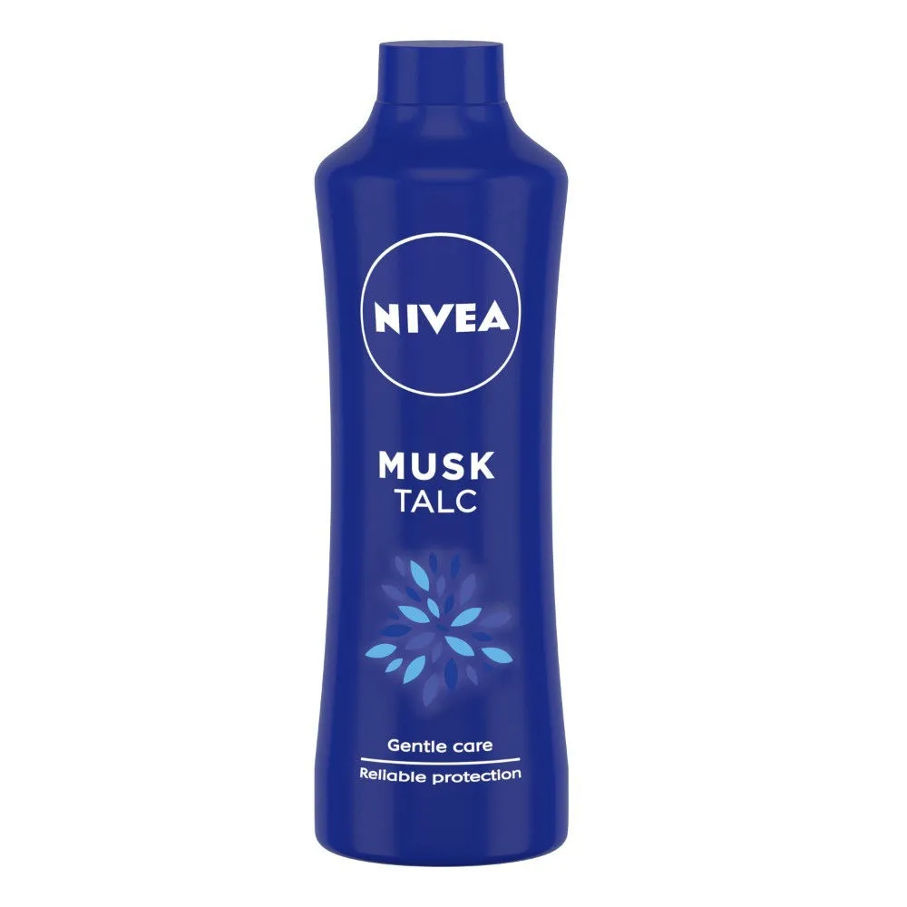 NIVEA Talcum Powder, Musk, For Gentle Fragrance & Reliable Protection Against Body Odour