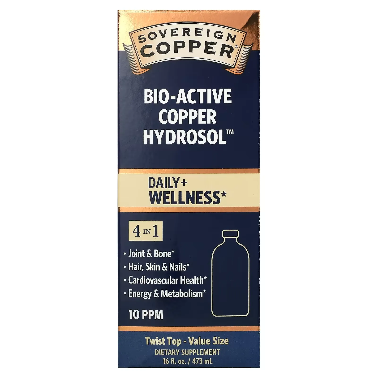 Bio-Active Copper Hydrosol, 10 PPM, 16 fl oz (473 ml)