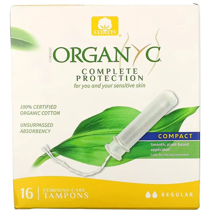 Organic Tampons, Compact, Regular, 16 Tampons