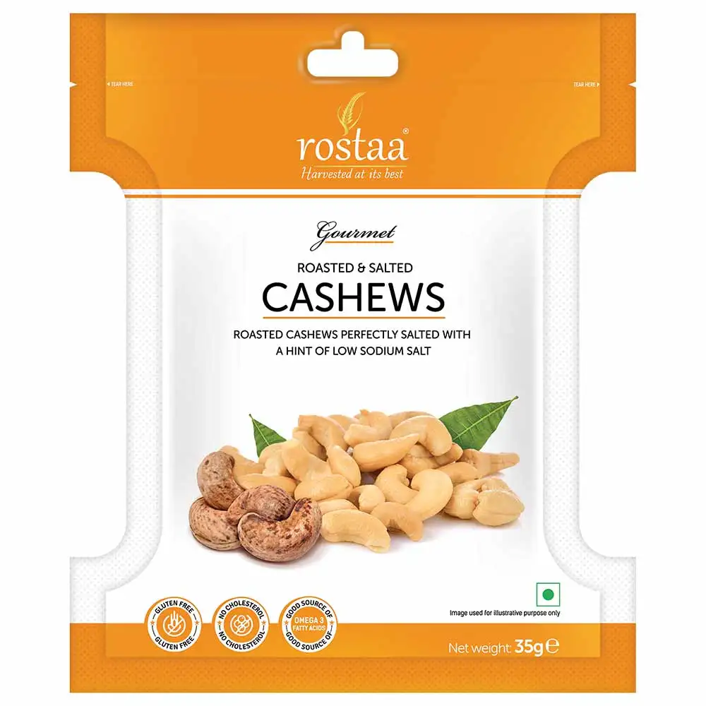 Rostaa Roasted & Salted Cashews,  35 g  Unflavoured