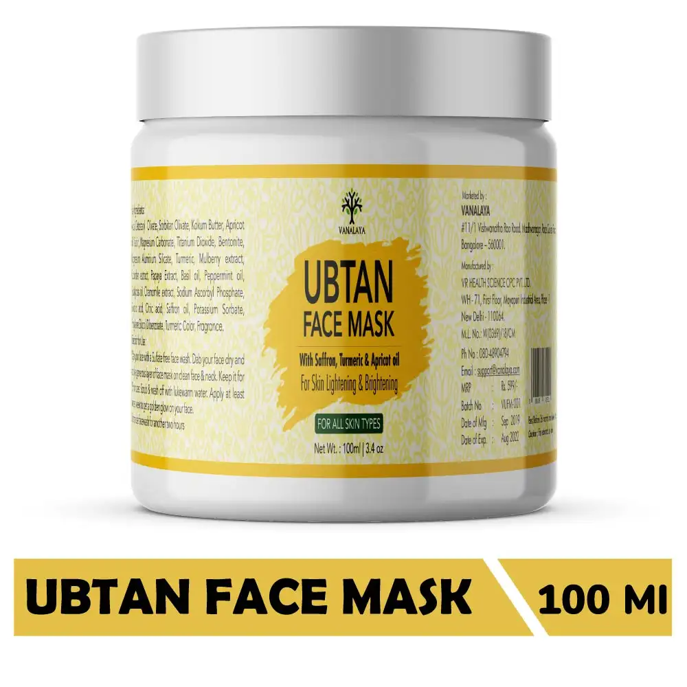 Vanalaya Ubtan Face Mask,  100 ml  for Skin Lightening & Brightening