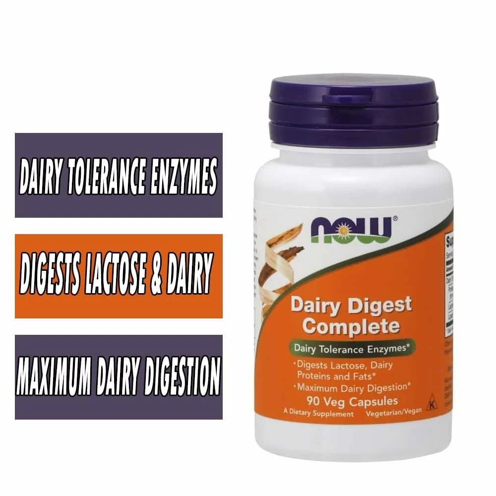 NOW Dairy Digest Complete - 90 Veg Capsules