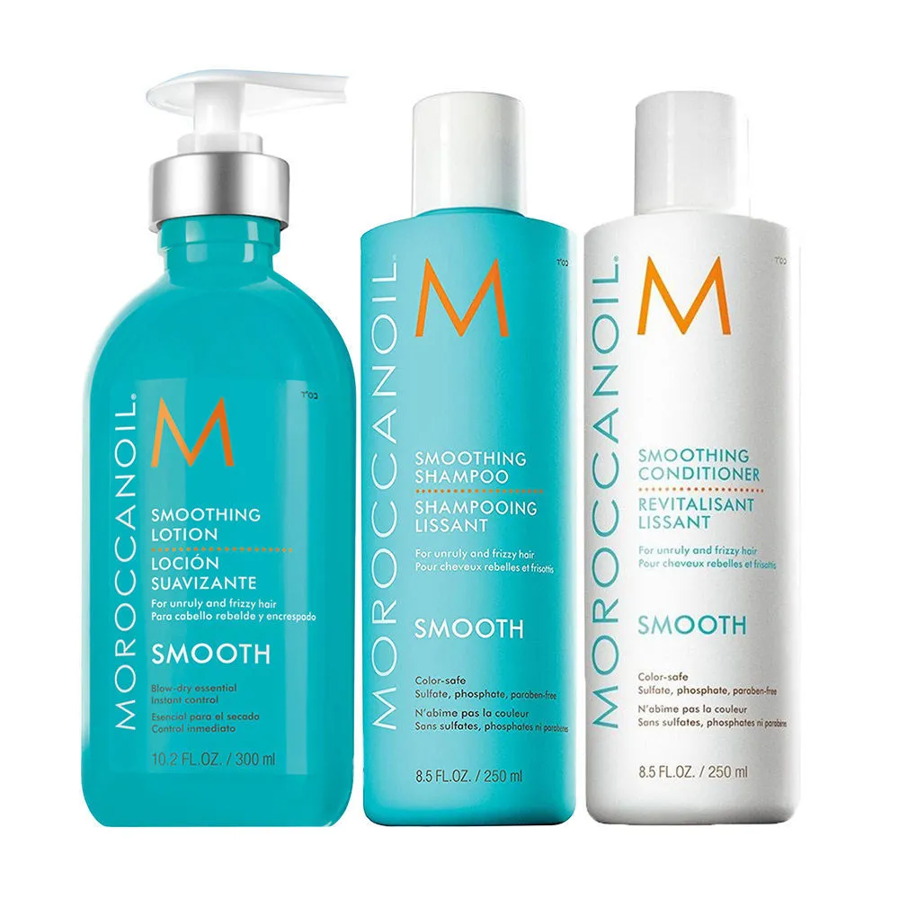 Moroccanoil Smoothing Shampoo, Conditioner And Smoothing Lotion - Smooth Style