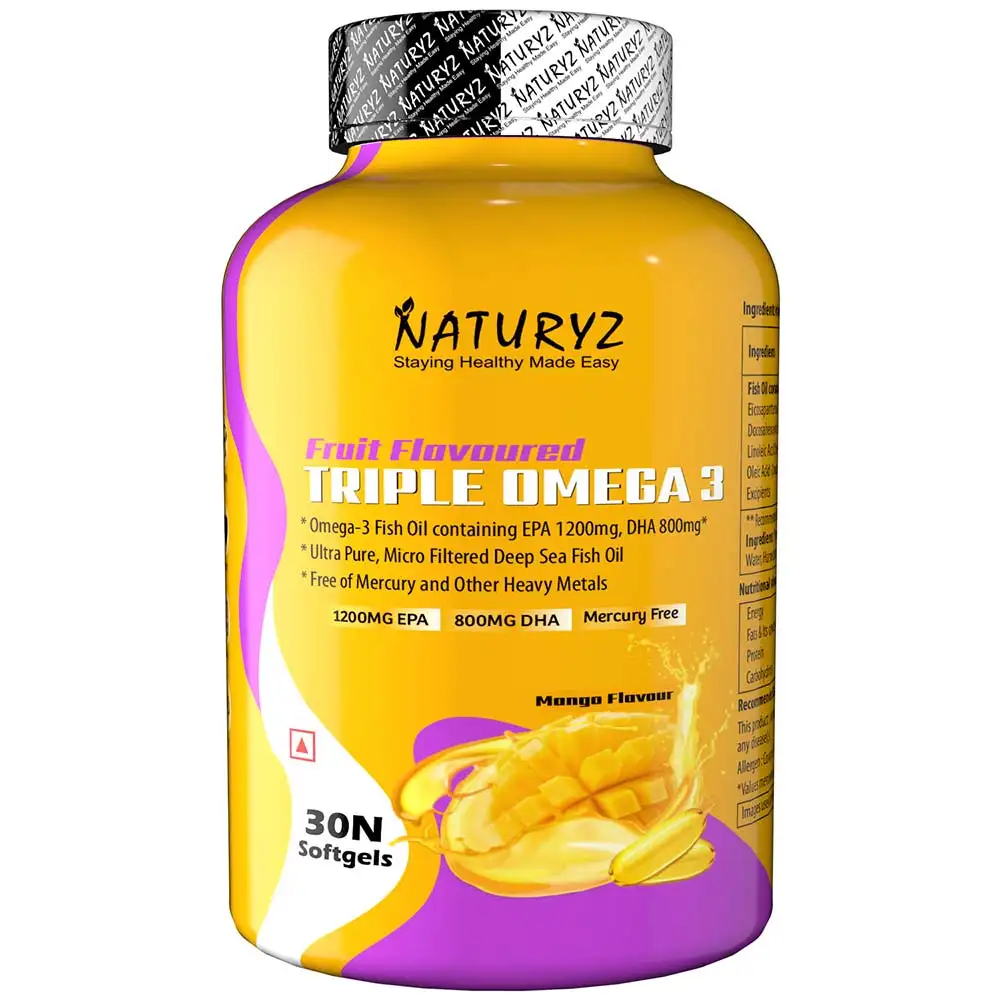 Naturyz Triple Omega 3 Flavour Mango,  60 softgels