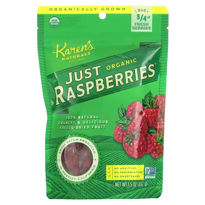 Organic Just Raspberries, 1.5 oz (42 g)