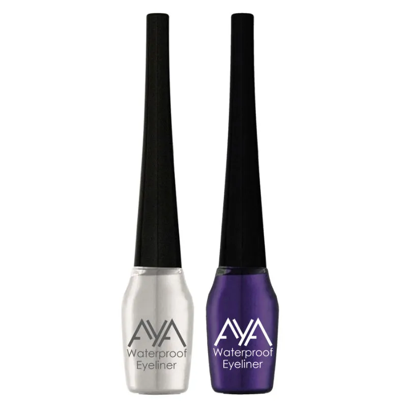 AYA Waterproof Eyeliner - Silver And Purple (Set of 2)