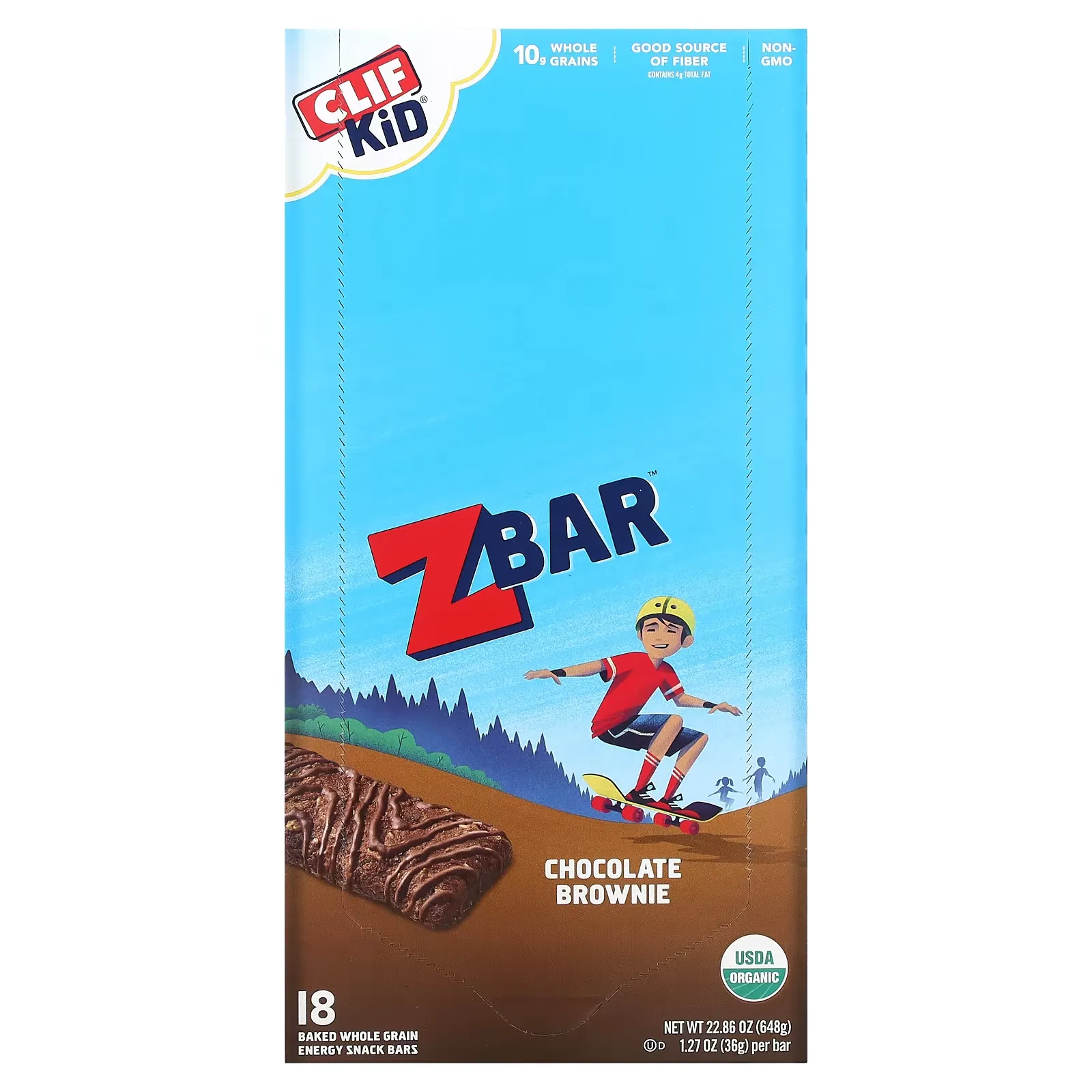 Clif Kid, Organic Z Bar, Chocolate Brownie, 18 Bars, 1.27 oz (36 g) Each