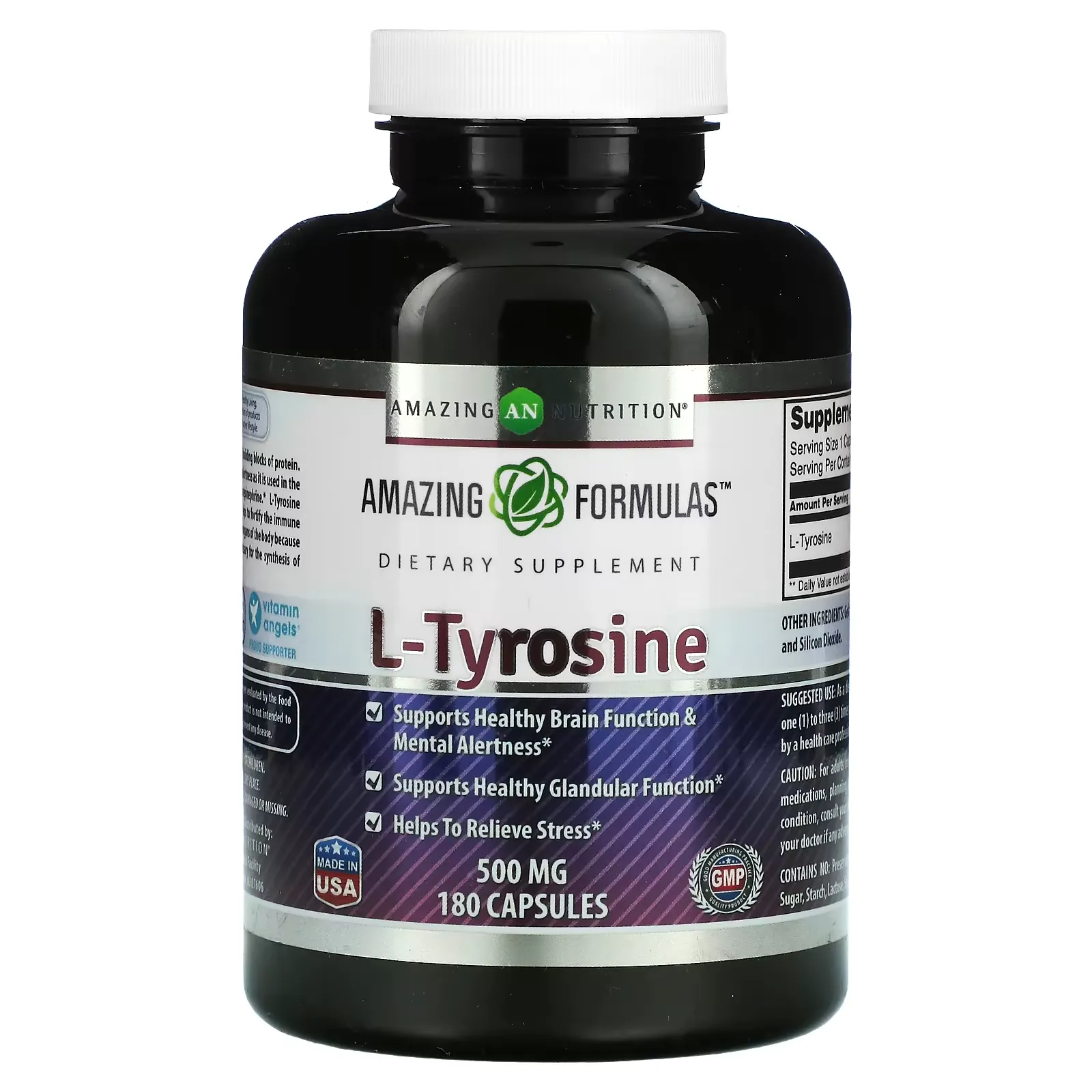 L-Tyrosine, 500 mg, 180 Capsules