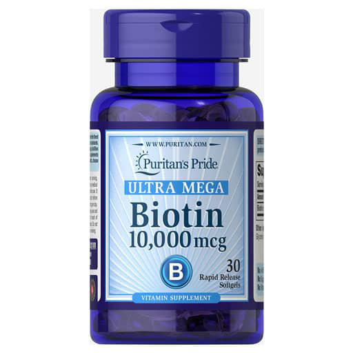 Puritan's Pride Biotin - 10,000 mcg - 30 Softgels 