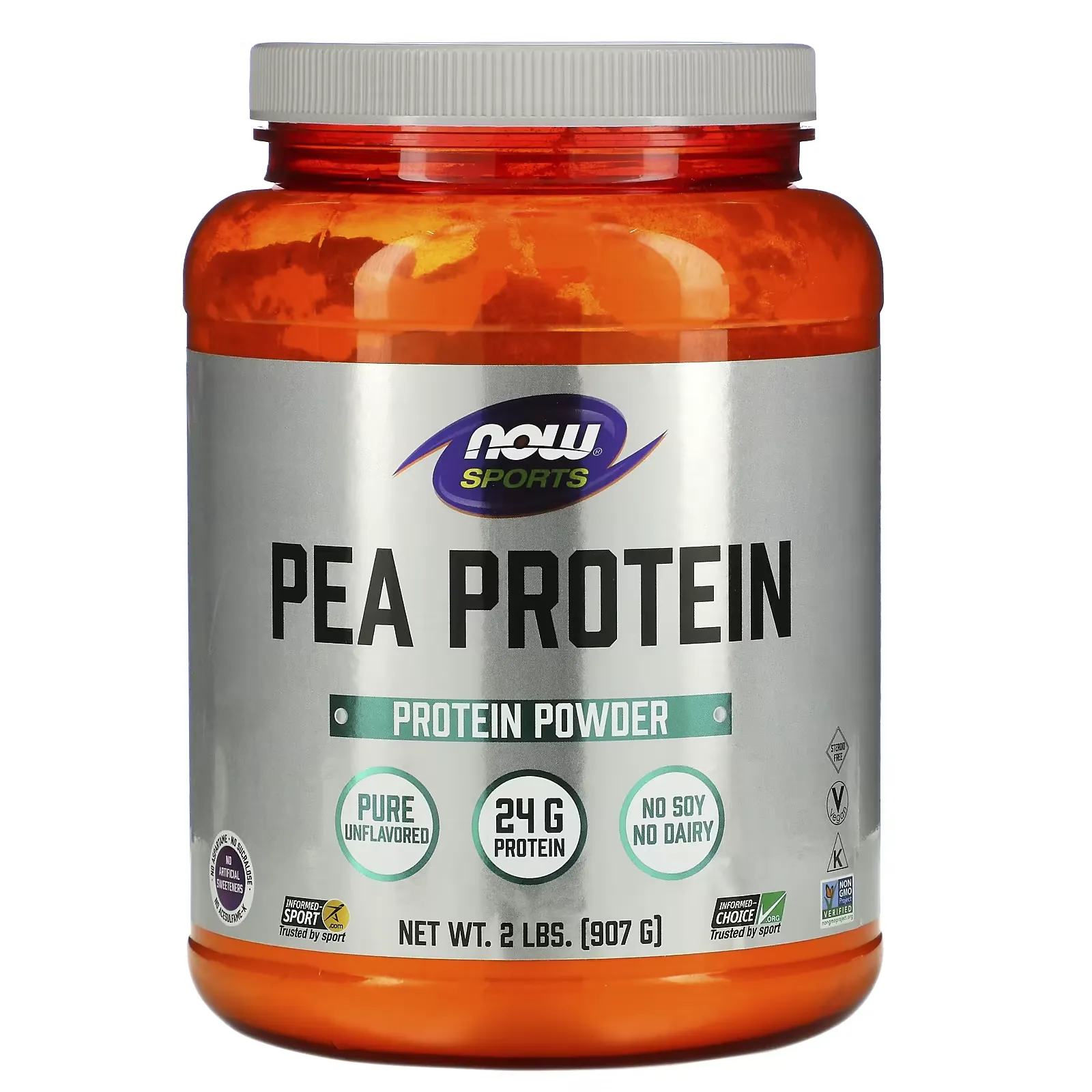 Sports, Pea Protein, Pure Unflavored, 2 lbs (907 g)