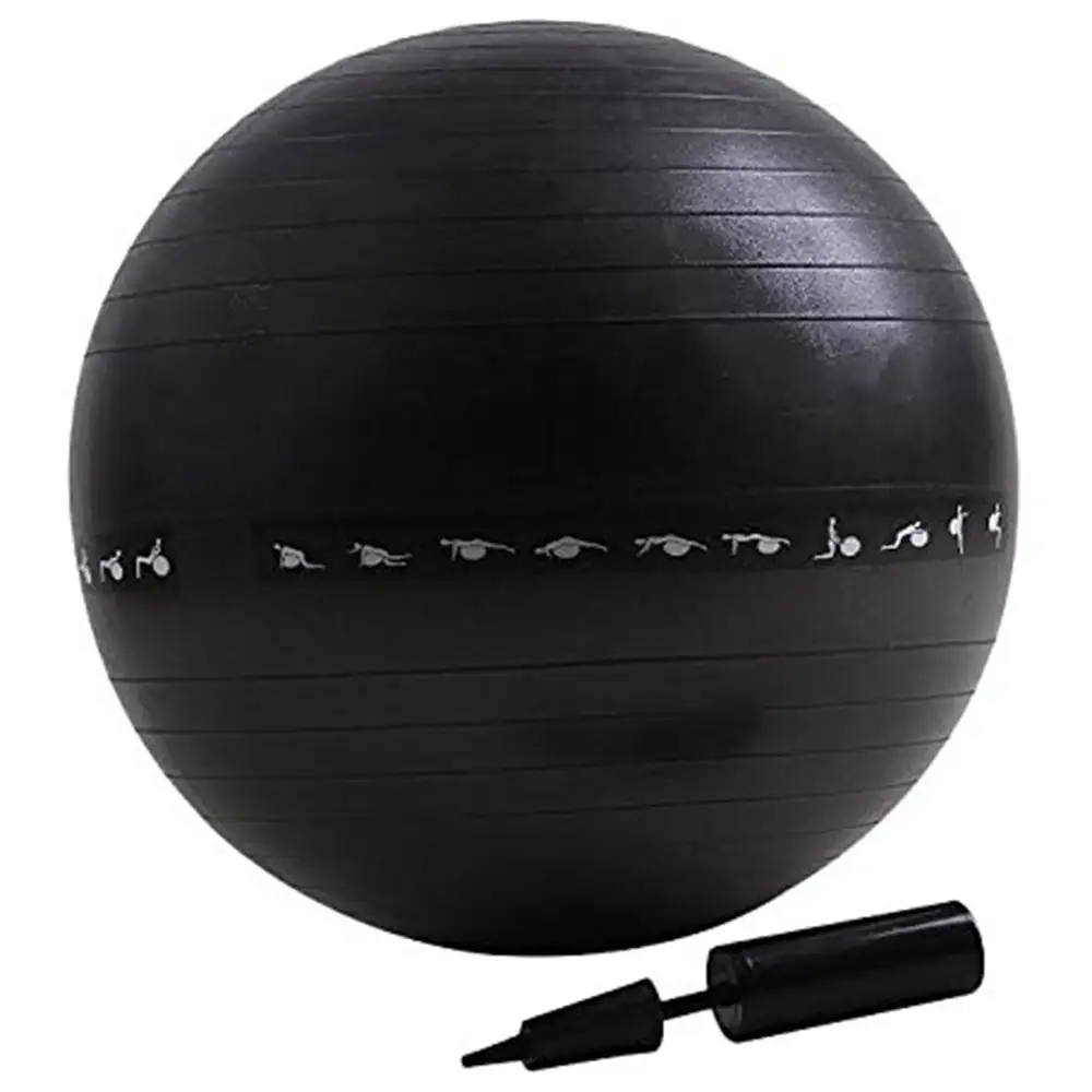 B Fit USA Gym Ball with Pump,  (8102) Black  85 cm