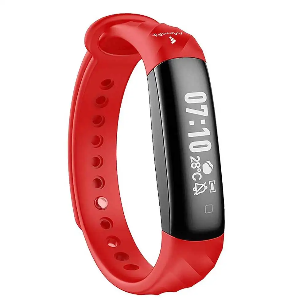 MevoFit Slim HR Fitness Band,  Red