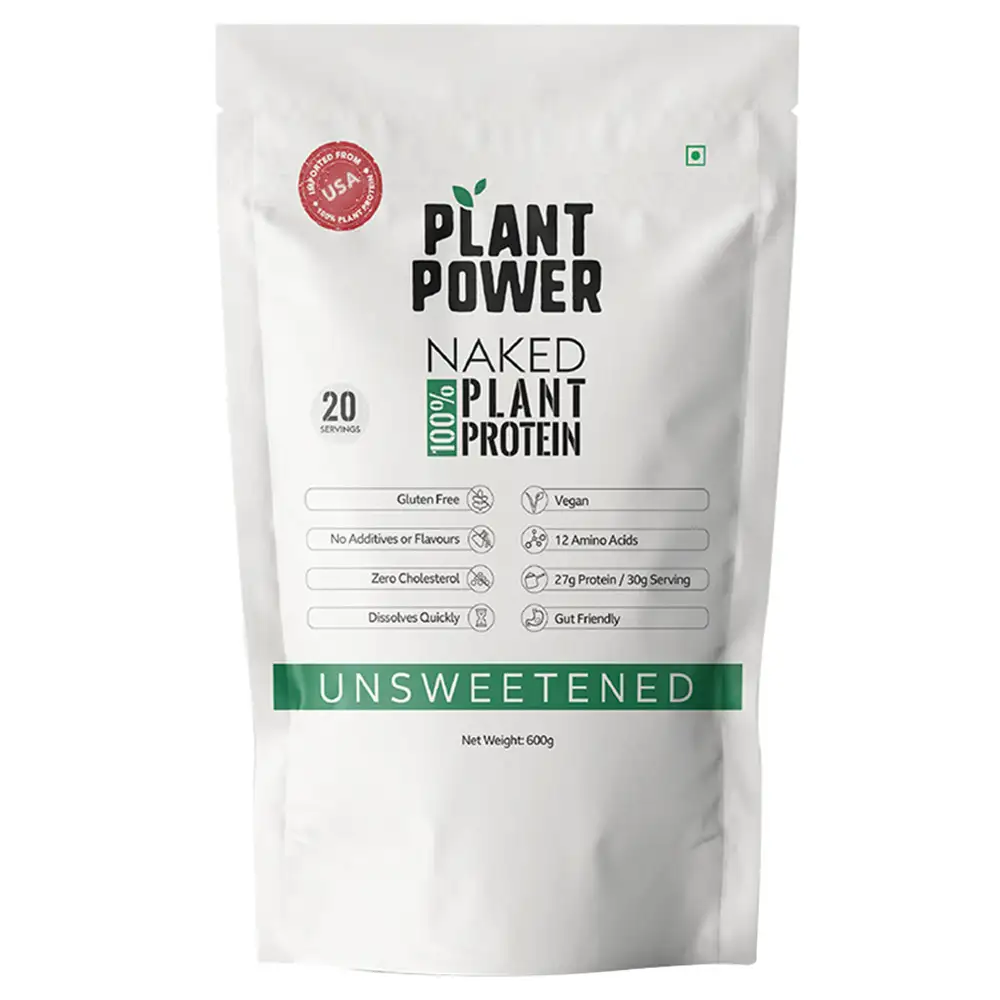 Plant Power 100% Naked Plant Protein,  Unsweetened  1.32 lb